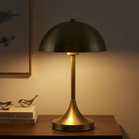 Load image into Gallery viewer, 18&quot; Modern Dome Touch On/Off Table Lamp, Brass &amp; Black Finishes
