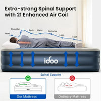 Load image into Gallery viewer, iDOO Air Mattress, Inflatable Airbed with Built-in Pump for Guest Home Camping Travel, 550lb Max, (Twin Size 18&quot;)
