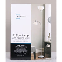 Load image into Gallery viewer, &quot;Modern 72&#39;&#39; Combo Floor Lamp - Silver
