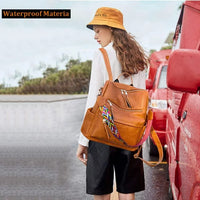 Load image into Gallery viewer, Leather Women Backpack Travel Bag

