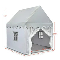 Load image into Gallery viewer, Costway Kids Play Tent Large Playhouse Children Play Castle Fairy Tent Gift w/ Mat Gray
