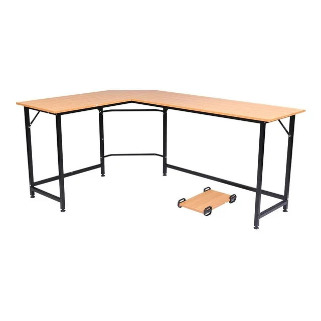 Space-Saving L-Shaped Computer Desk for Home Office Workstation