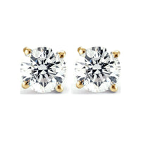 Load image into Gallery viewer, 1/3 Carat Diamond Stud Earrings (I2-I3 Clarity, IJ Color) 14k Yellow Gold
