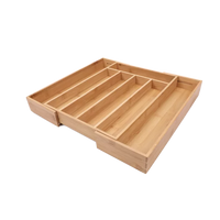 Load image into Gallery viewer, Bamboo Expandable Cutlery Tray Organizer, Kitchen Drawer Storage Solution
