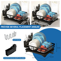 Load image into Gallery viewer, Stainless Steel Dish Rack with Drainage System -
