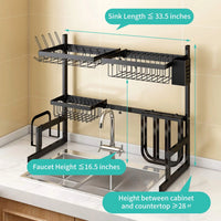Load image into Gallery viewer, Adjustable Stainless Steel Over Sink Dish Drying Rack
