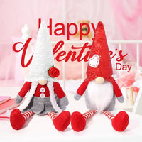 Load image into Gallery viewer, Valentines Day Gnome Plush Elf Decorations - 2PCS Mr and Mrs Handmake Scandinavian Tomte
