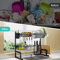 Load image into Gallery viewer, Adjustable Stainless Steel Over Sink Dish Drying Rack
