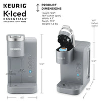 Load image into Gallery viewer, K-Iced Essentials Gray Coffee Maker + Iced Tumbler
