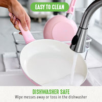 Load image into Gallery viewer, 18-Piece Soft Grip Toxin-Free Healthy Ceramic Non-Stick Cookware Set, Pink,
