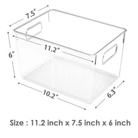 Load image into Gallery viewer, Clear Plastic Storage Bins with Handles, 4-Pack Pantry Organizer Set
