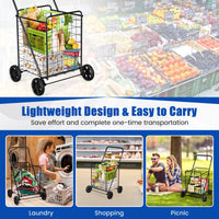 Load image into Gallery viewer, Heavy-Duty Folding Shopping Cart with Rotating Wheels
