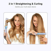 Load image into Gallery viewer, Round Flat Iron for Hair, Infrared Hair Iron 2 in 1
