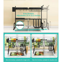 Load image into Gallery viewer, Adjustable Stainless Steel Over Sink Dish Drying Rack
