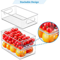 Load image into Gallery viewer, 6-Piece Stackable Refrigerator Organizer Bins Set Clear Plastic Fridge Storage Containers

