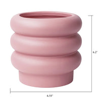 Load image into Gallery viewer, 6&quot; Chinook Ceramic Bubble Planter Pink Modern Design
