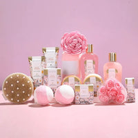 Load image into Gallery viewer, Spa Gift Baskets Set for Women - 15 Pcs Rose Bath Gift Bag for Christmas, Luxury Relaxing Home Spa Kit
