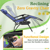 Load image into Gallery viewer, 2 Pack Blue Zero Gravity Patio Chairs
