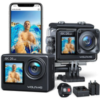 Load image into Gallery viewer, 4K Action Camera Dual Screen EIS Waterproof WiFi Wide Angle
