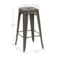 Load image into Gallery viewer, Modern Industrial Metal Barstool Set of 4, 30&quot; Backless Stackable Kitchen &amp; Bar Stools
