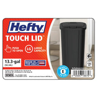 Load image into Gallery viewer, 13.3 Gallon Black Touch Top Kitchen Trash Can
