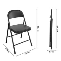 Load image into Gallery viewer, SmartFold All-Steel Folding Chairs, 4-Pack, Black
