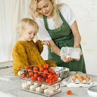 Load image into Gallery viewer, 6-Piece Stackable Refrigerator Organizer Bins Set Clear Plastic Fridge Storage Containers
