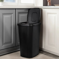 Load image into Gallery viewer, 13.3 Gallon Black Touch Top Kitchen Trash Can
