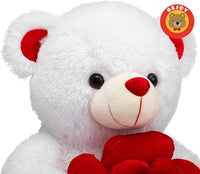 Load image into Gallery viewer, 16-Inch White Teddy Bear with Red Rose
