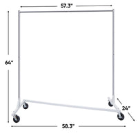 Load image into Gallery viewer, Heavy-Duty Clothing Garment Rack on Wheels - Silver 220 lbs
