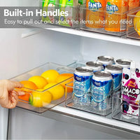 Load image into Gallery viewer, 6-Piece Stackable Refrigerator Organizer Bins Set Clear Plastic Fridge Storage Containers
