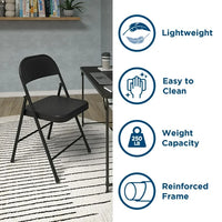 Load image into Gallery viewer, SmartFold All-Steel Folding Chairs, 4-Pack, Black
