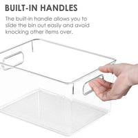 Load image into Gallery viewer, Clear Plastic Storage Bins with Handles, 4-Pack Pantry Organizer Set

