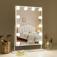 Load image into Gallery viewer, Metal Tabletop Vanity Makeup Mirror with Lights
