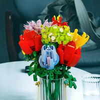 Load image into Gallery viewer, Flowers Bouquet Building Blocks Set Comes with Exquisite Packaging Box,5 sets of random colors and flowers
