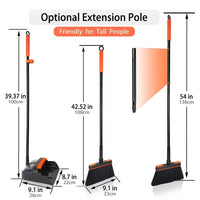 Load image into Gallery viewer, &quot;54&quot; Long Handle Broom and Dustpan Set
