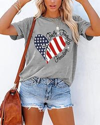Load image into Gallery viewer, Patriotic Women&#39;s American Flag Shirt | Short Sleeve July 4th Top S-XXL

