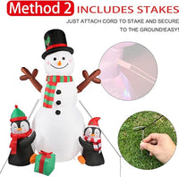 Load image into Gallery viewer, 6FT Christmas Inflatable Snowman &amp; Penguins Yard Decor
