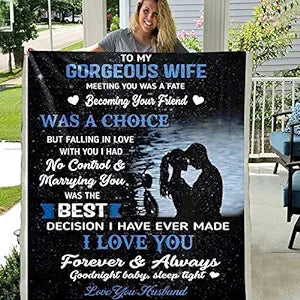 Personalized Luxurious Sherpa Blanket - Romantic Imagery - Extra Large