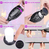 Load image into Gallery viewer, Solar-Powered Halloween Outdoor Lights with Purple Flame Effect
