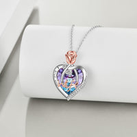 Load image into Gallery viewer, Rose Flower Love Heart Necklaces
