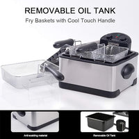 Load image into Gallery viewer, 1700W Stainless Steel Deep Fryer with 3 Baskets
