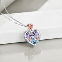 Load image into Gallery viewer, Rose Flower Love Heart Necklaces
