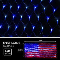 Load image into Gallery viewer, Vibrant LED American Flag Lights - 6.5ft x 3.2ft Waterproof Outdoor Decor
