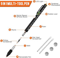 Load image into Gallery viewer, 9 in 1 Multitool Pen LED Flashlight Stylus Screwdriver Gift for Him
