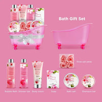 Load image into Gallery viewer, Bath Gift Sets for Women, 8 Pcs Cherry Blossom &amp; Jasmine Spa Baskets
