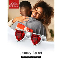 Load image into Gallery viewer, Heart Stud Earrings July Birthstone
