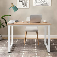 Load image into Gallery viewer, Spacious Wood Computer Desk with Sturdy Metal Frame - Oak
