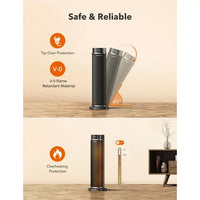 Load image into Gallery viewer, 1500W Electric Space Heater with Remote, 70° Oscillation, Timer
