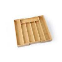 Load image into Gallery viewer, Bamboo Expandable Cutlery Tray Organizer, Kitchen Drawer Storage Solution
